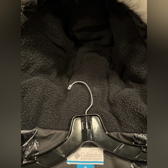 Womens XL Columbia Suttle Mountain Long Insulated Jacket Black Hood Waterproof - Picture 13 of 16